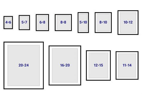 4x6 picture frames sizes